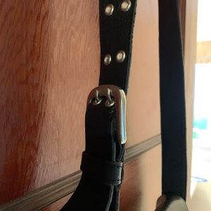 Black Leather roots bag